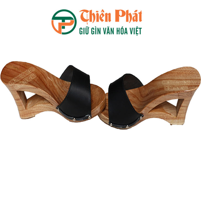guốc gỗ cho nữ cao 9cm làm từ gỗ xoan tự nhiên