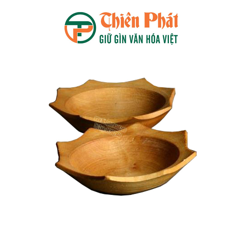 bát gỗ tự nhiên được chạm như hình cánh hoa đang nở rộ