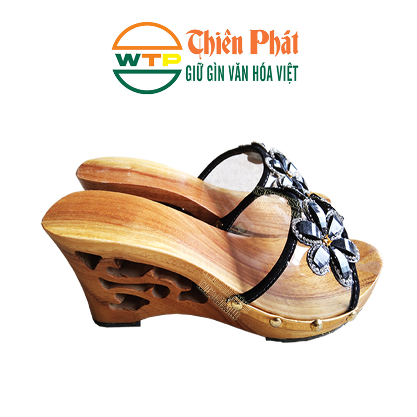 guốc lọng cổ truyền cao 7cm làm từ gỗ xoan tự nhiên 