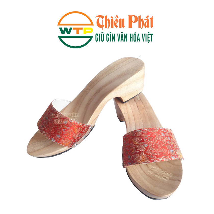 guốc gỗ cao 7cm phù hợp mang áo dài đi lễ, chùa, sự kiện...