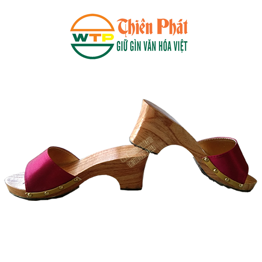 guốc mộc nữ dáng cao 7cm làm từ gỗ xoan