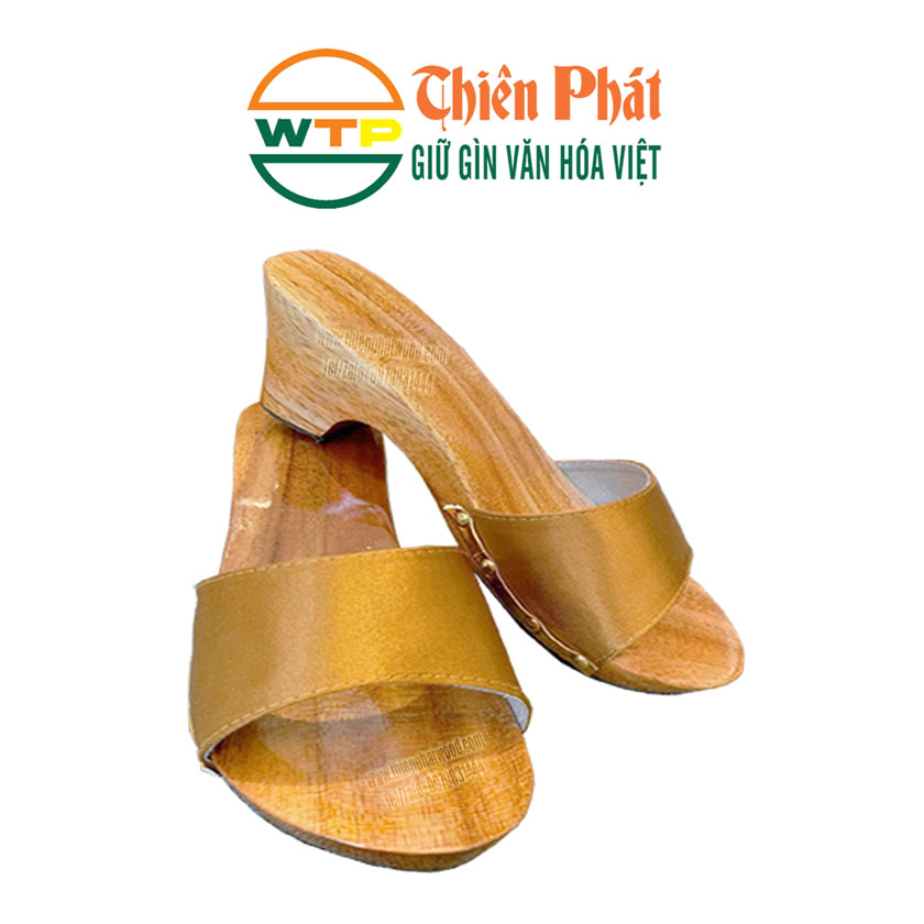 guốc mộc dáng cao 7cm làm từ gỗ xoan tự nhiên