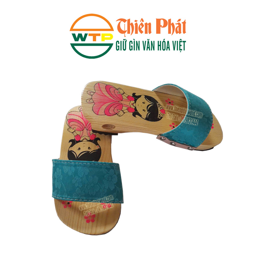 guốc mộc trẻ em làm từ gỗ thông nhẹ, bền cho bé gái