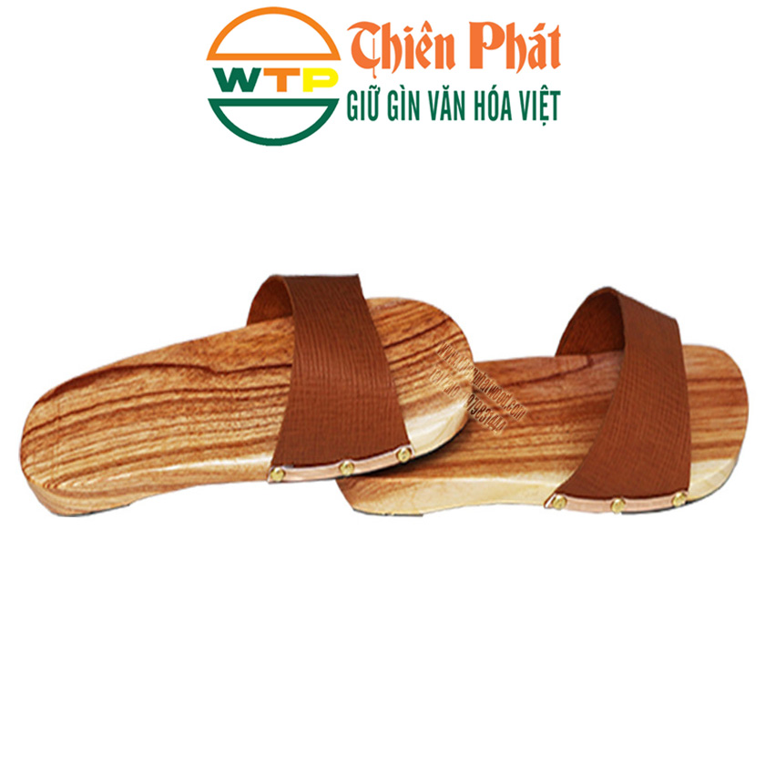 guốc gố quai vạt nâu cao 3cm cho cả nam và nữ