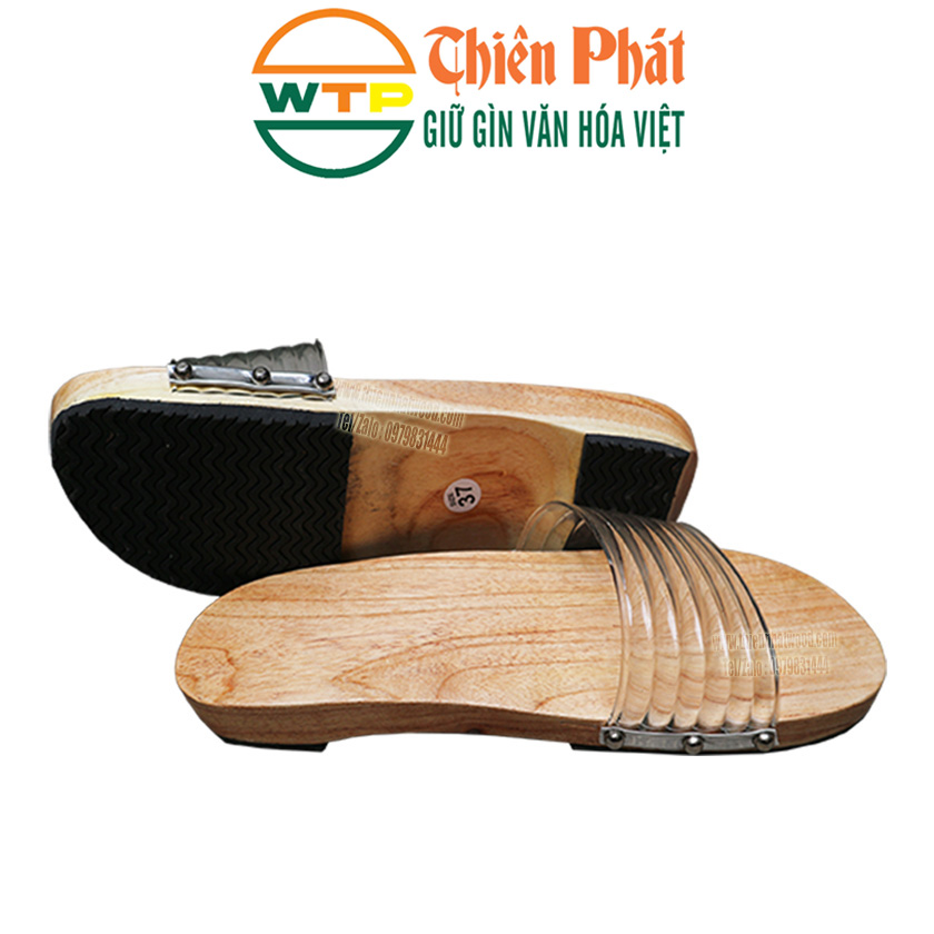 guốc gỗ quai nhựa bản nâng cấp có nổi các lớp song song