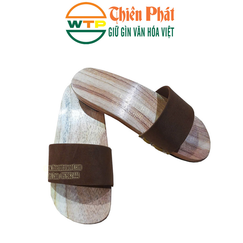 guốc mộc truyền thống cao 3cm làm từ gỗ xoan tự nhiên