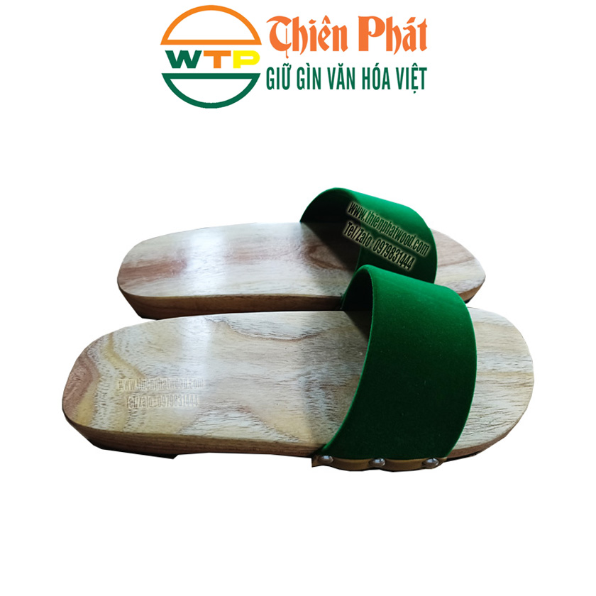 guốc mộc nam nữ cao 3cm làm từ gỗ xoan tự nhiên