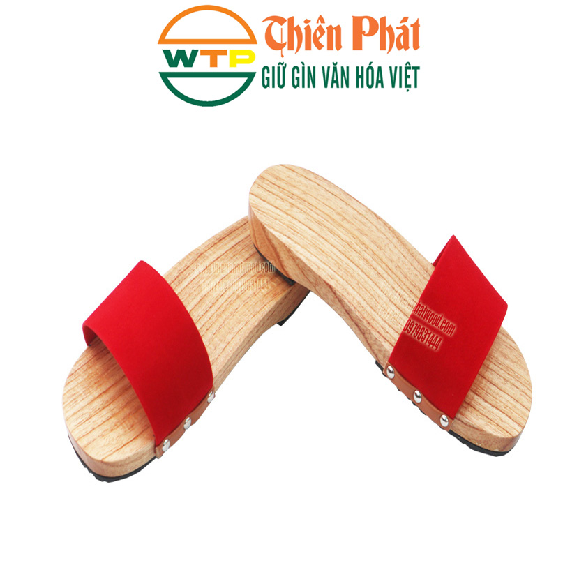 guốc mộc cho nam nữ cao 3cm làm từ gỗ tự nhiên